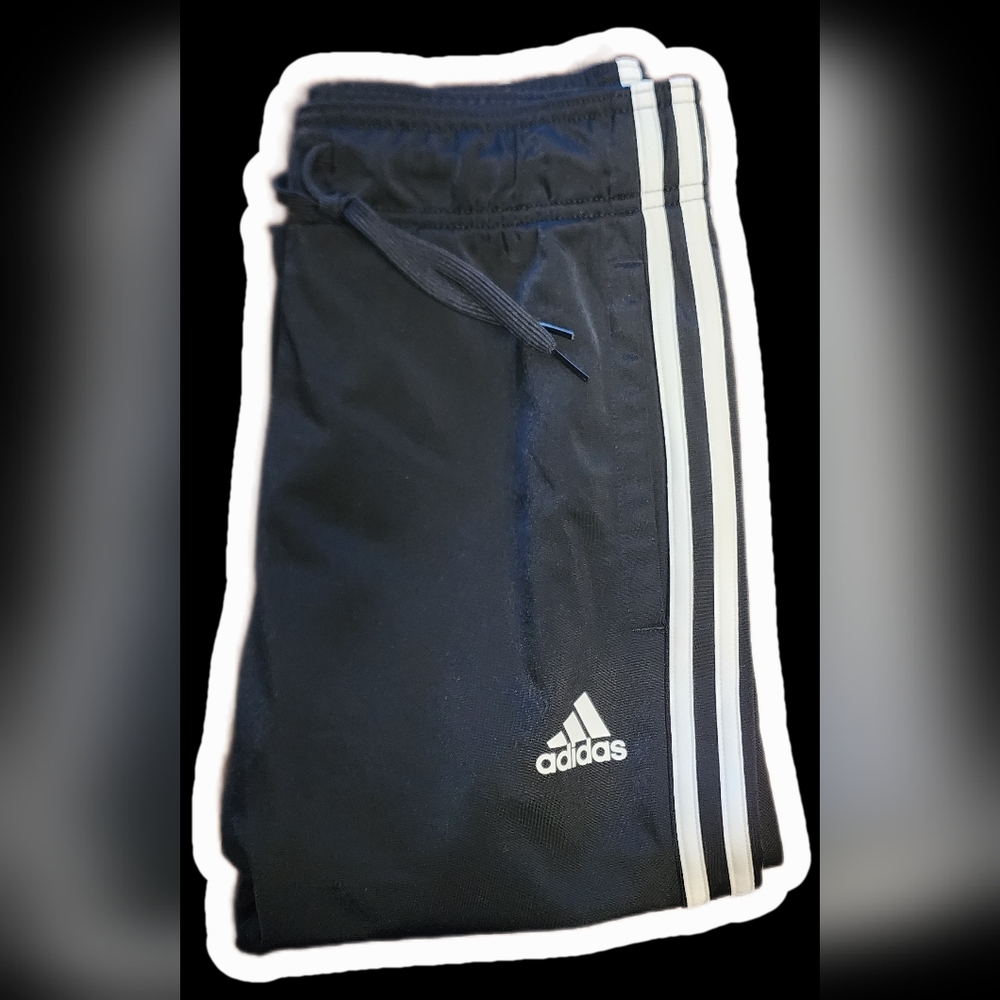 Adidas Black Track Pants with White Stripes - Picture 3 of 3